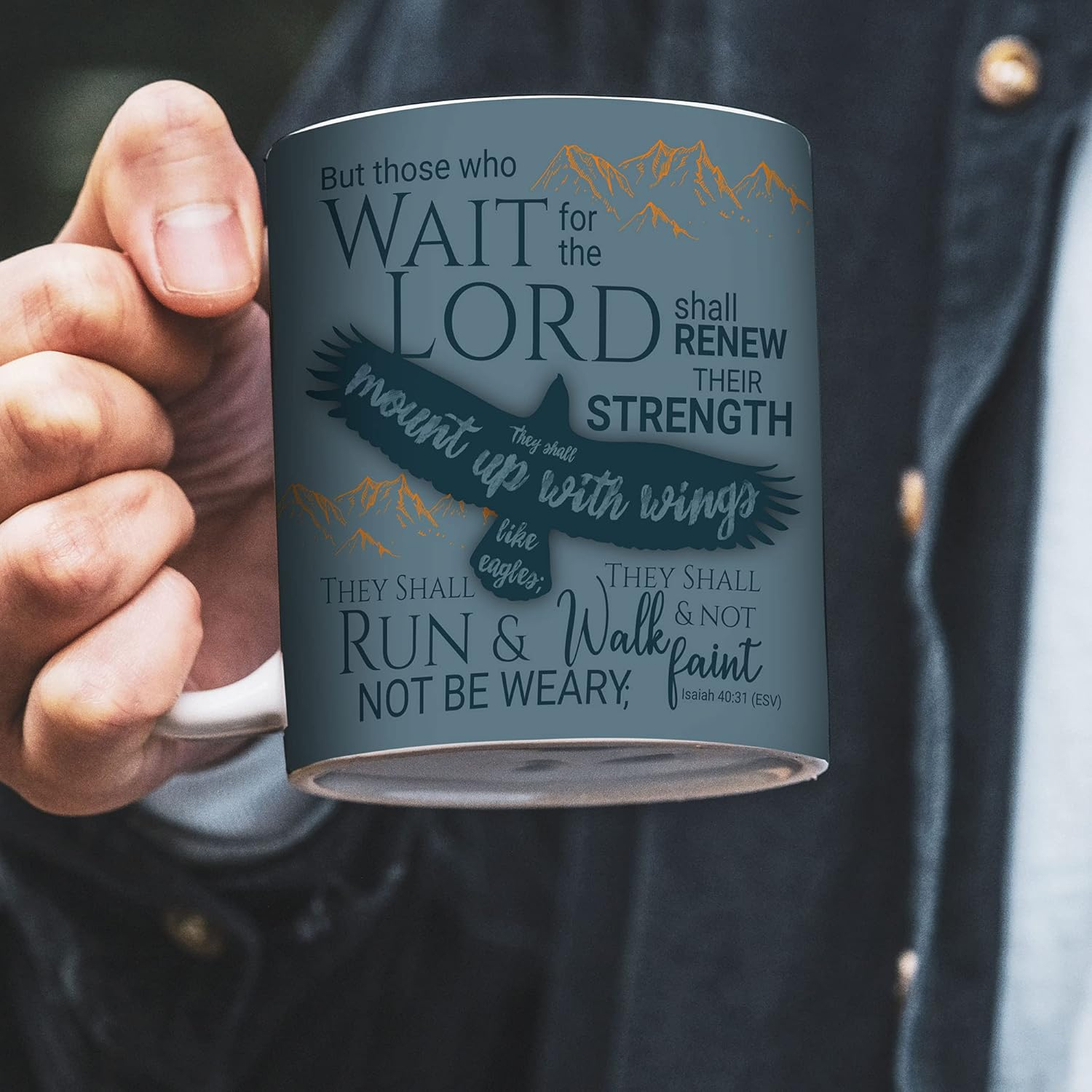 Bible Verse Isaiah 40:31 Christian Mug - Image 4