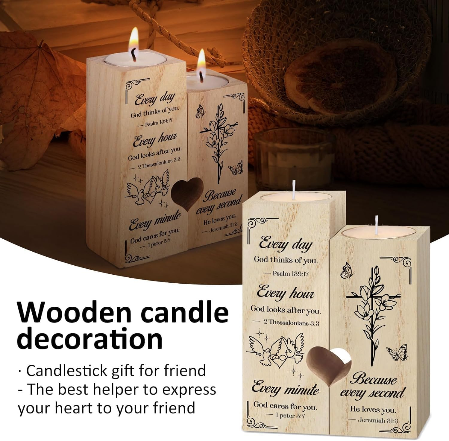 Christian Candle – Inspirational Gift with Scripture - Image 2