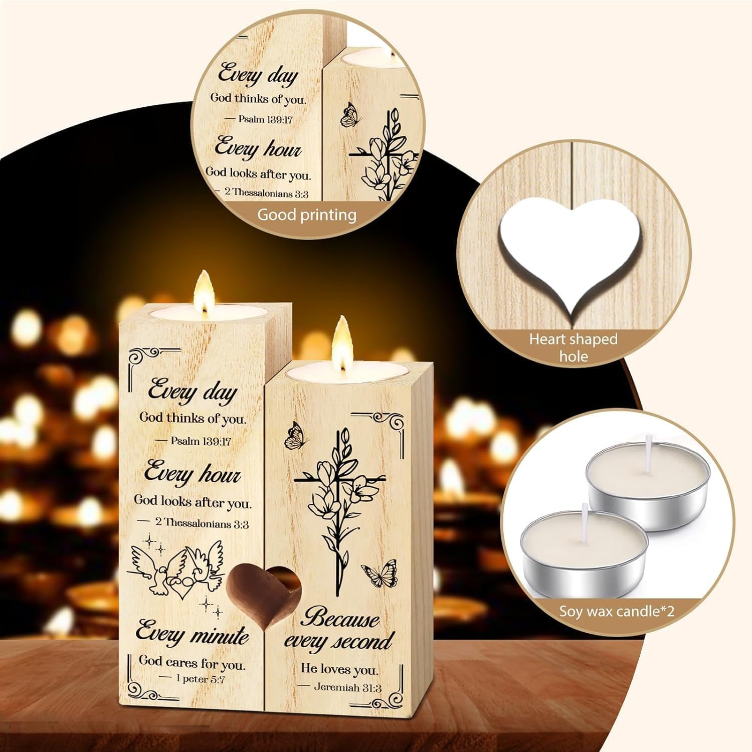 Christian Candle – Inspirational Gift with Scripture - Image 3