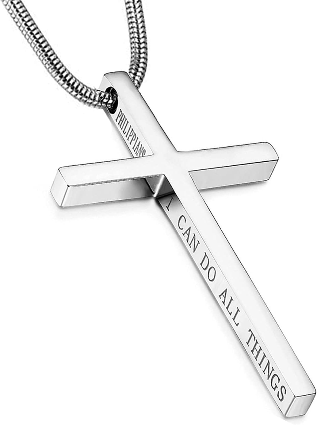 Philippians 4:13 Necklace – Christian Pendant for Men & Women in Stainless Steel