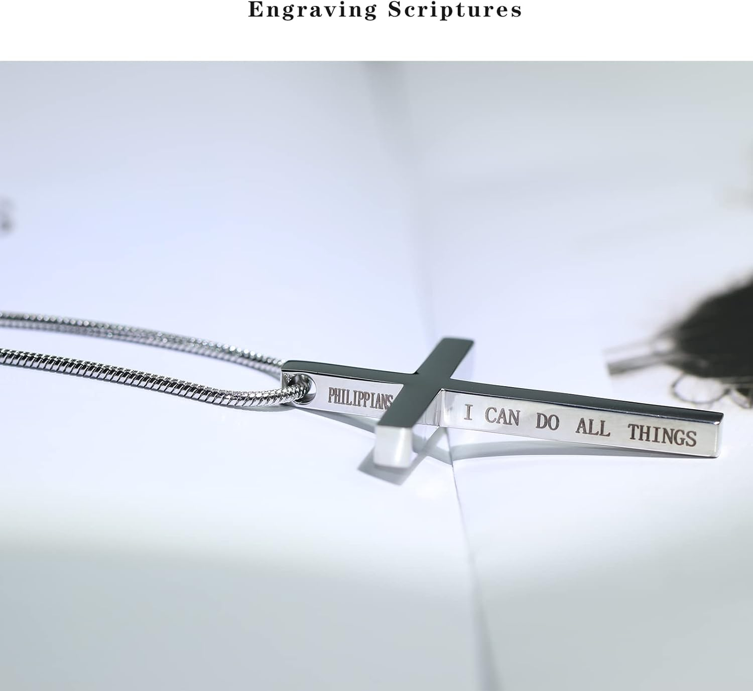 Philippians 4:13 Necklace – Christian Pendant for Men & Women in Stainless Steel - Image 5