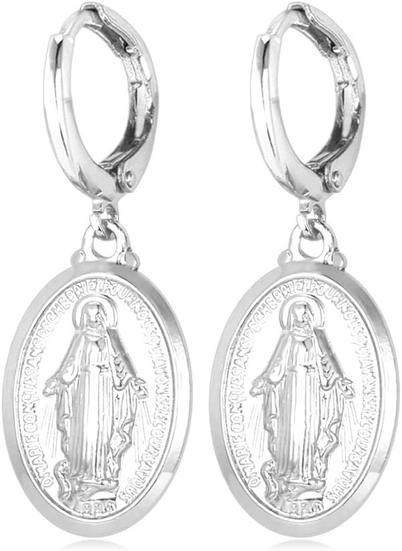 Virgin Mary Drop Earrings – Elegant Religious Jewellery for Women