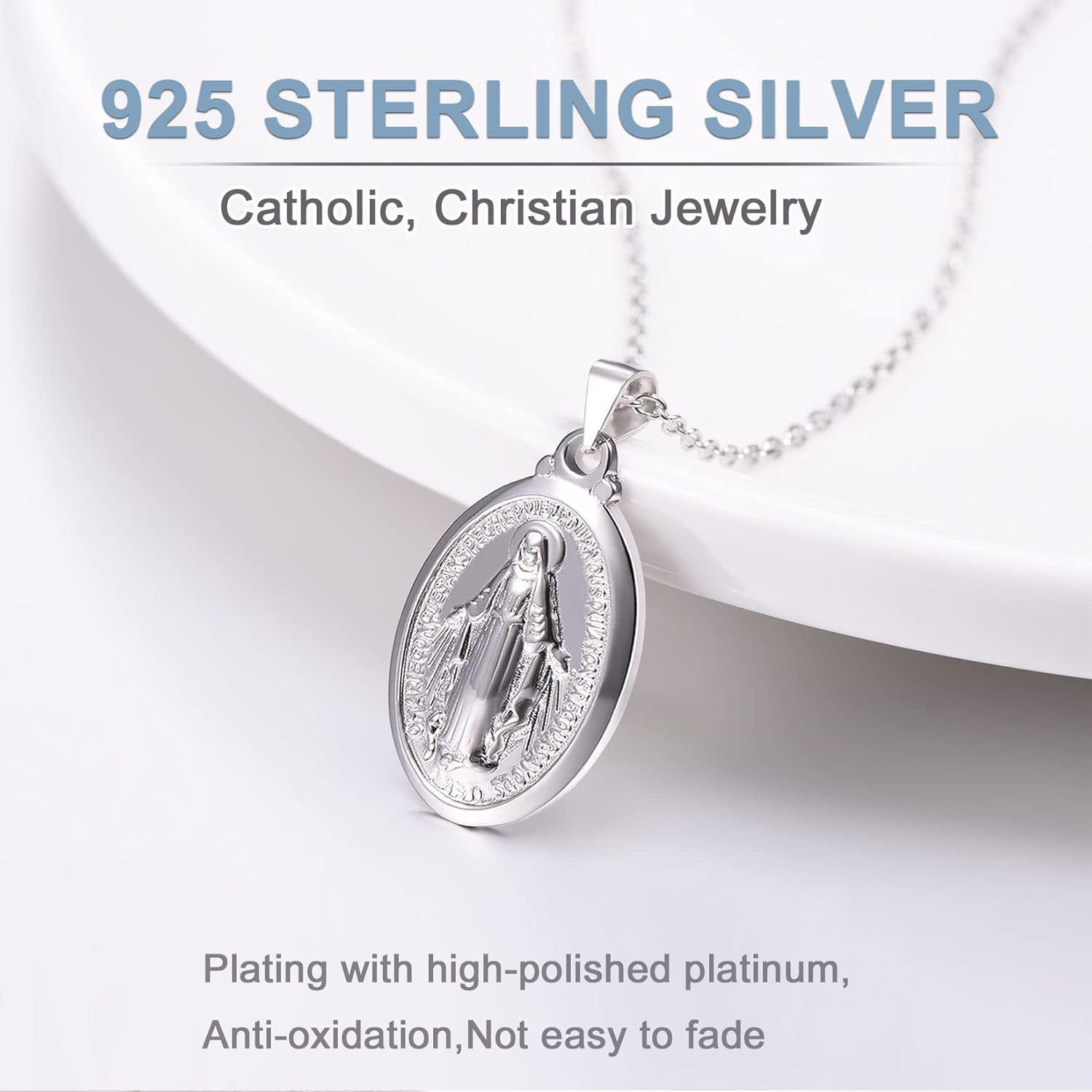 Virgin Mary Necklace – Unisex Medallion Pendant by U7 - Image 7