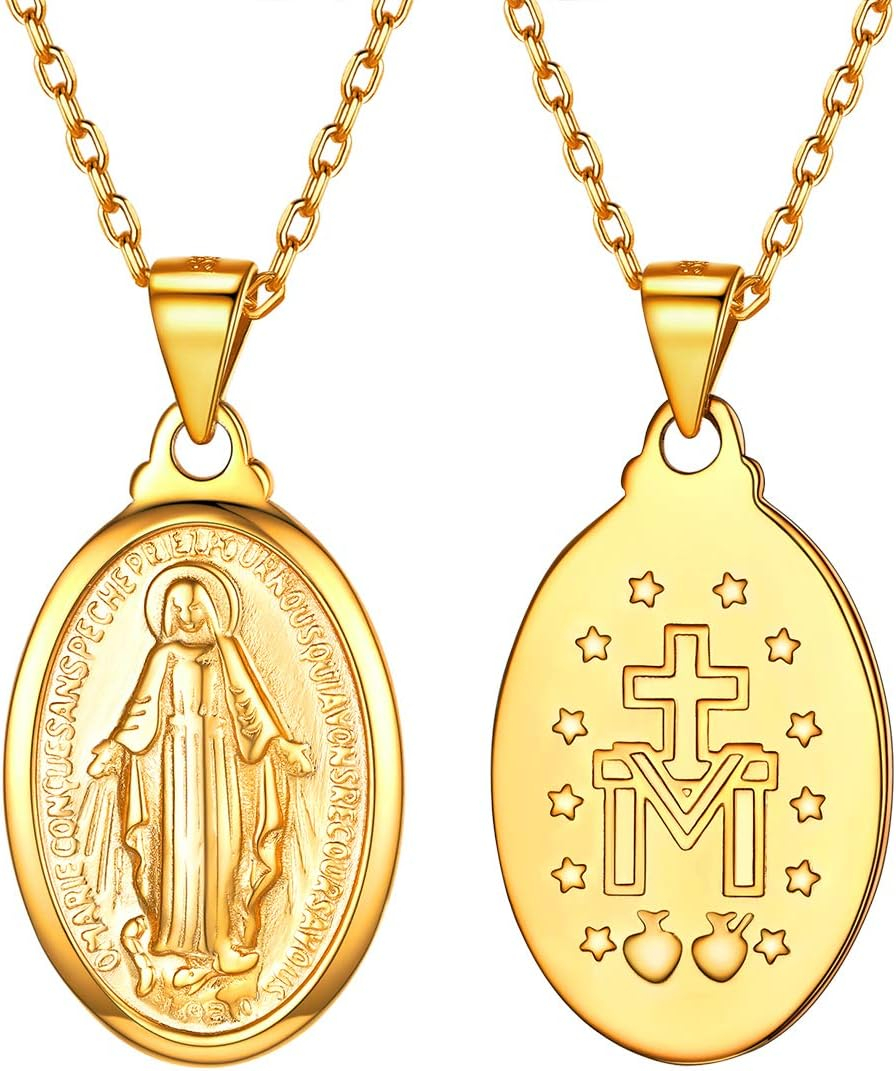 Virgin Mary Necklace – Unisex Medallion Pendant by U7 - Image 17
