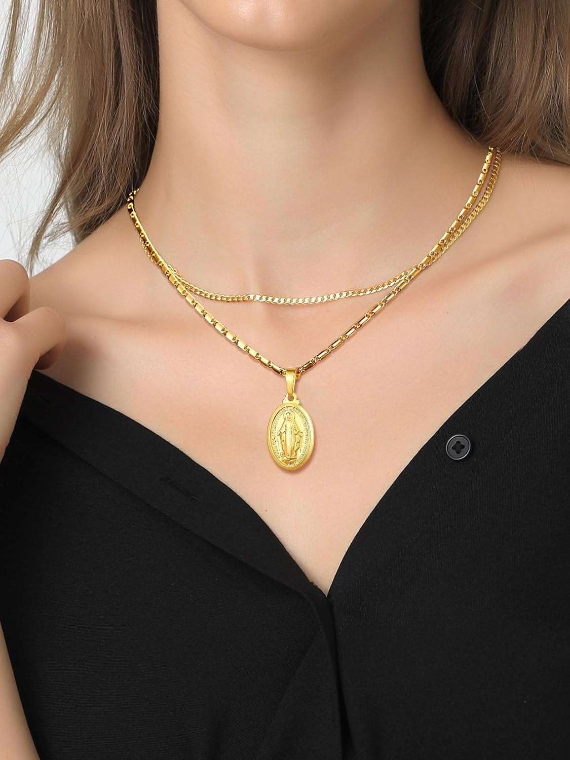 Virgin Mary Necklace – Unisex Medallion Pendant by U7 - Image 24