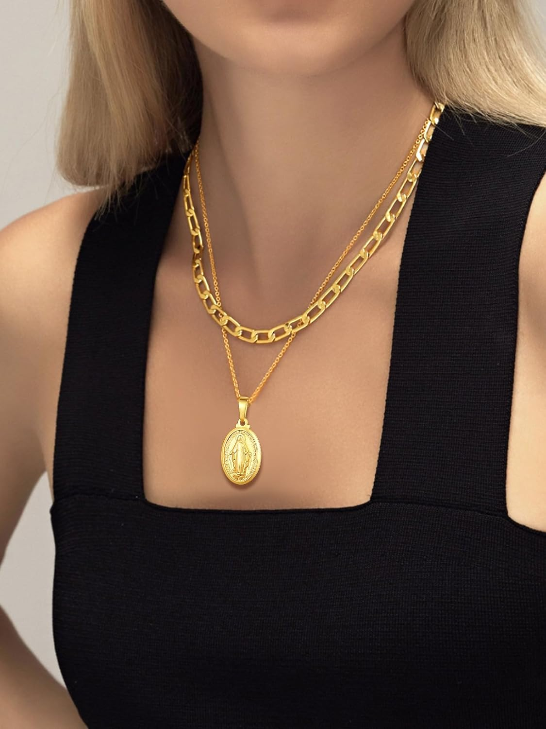 Virgin Mary Necklace – Unisex Medallion Pendant by U7 - Image 31