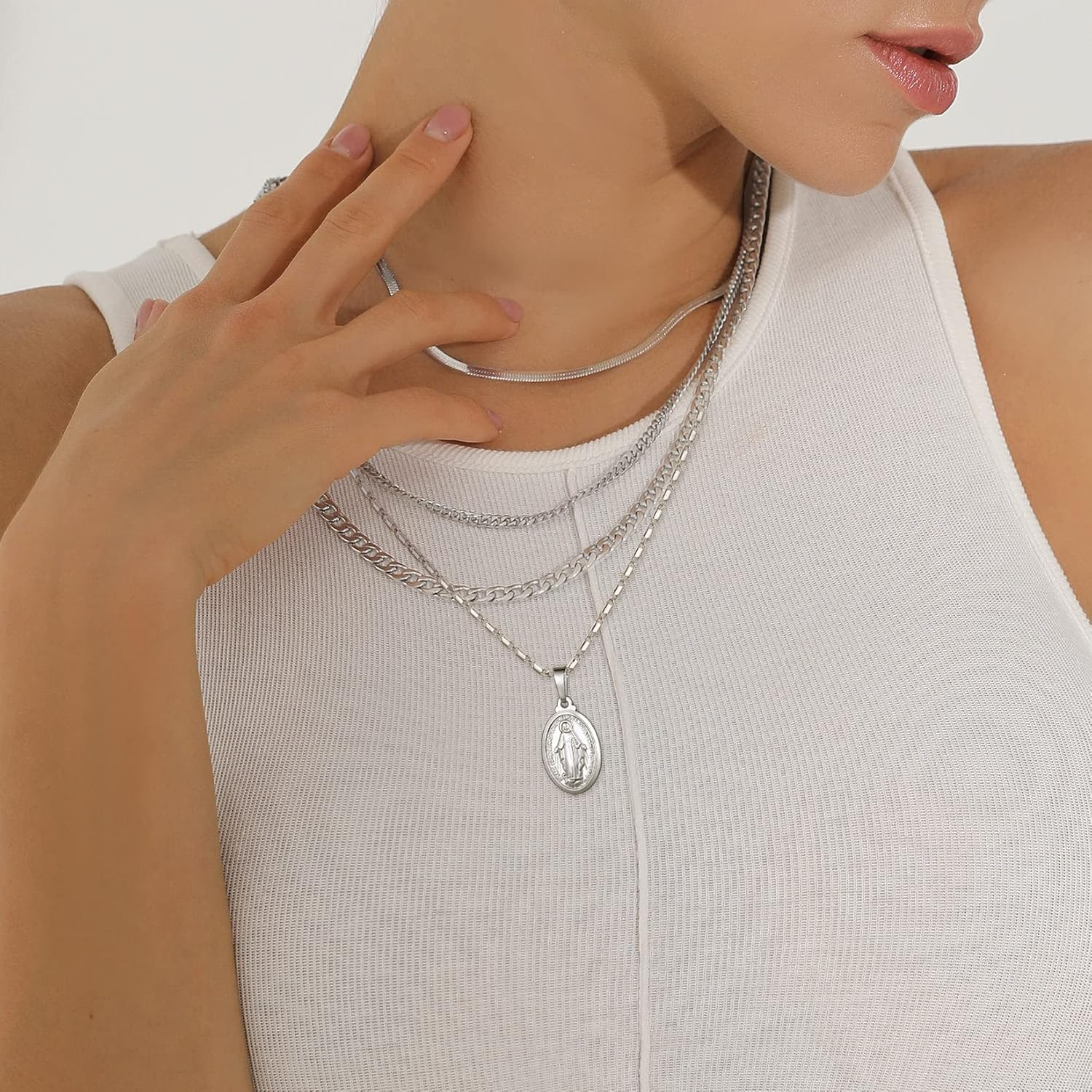Virgin Mary Necklace – Unisex Medallion Pendant by U7 - Image 34
