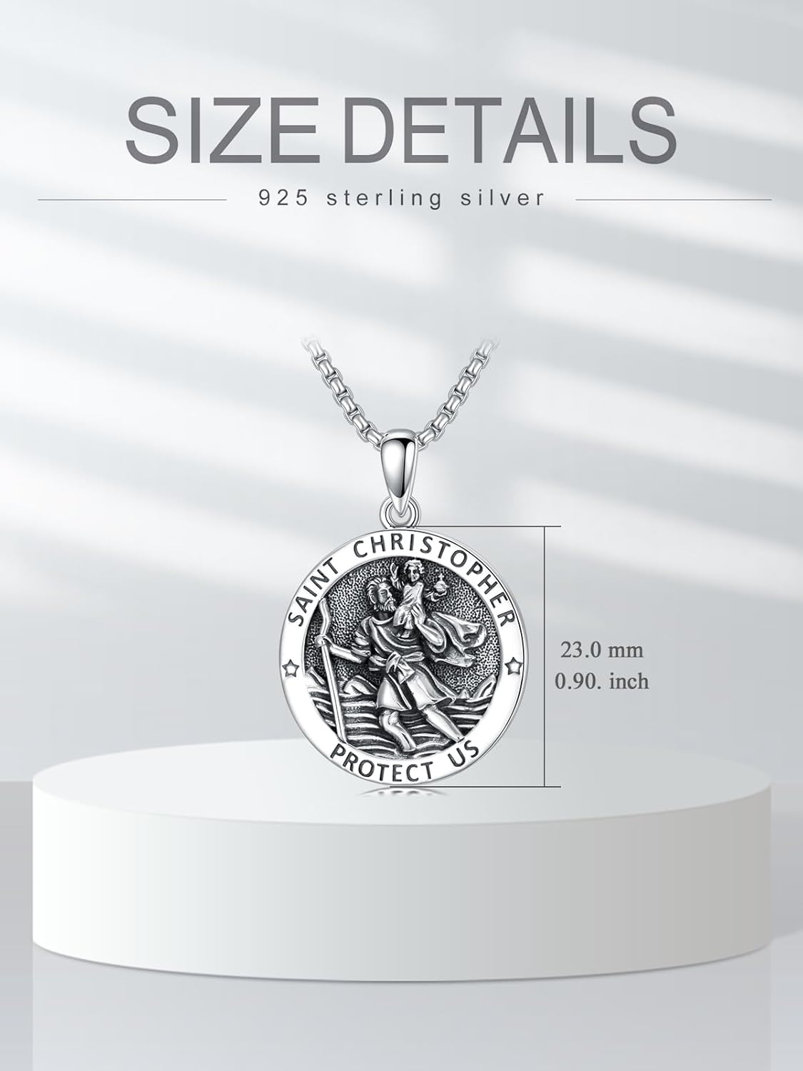 Sterling Silver St. Christopher Necklace – Unisex Christian Protection Pendant - Image 2