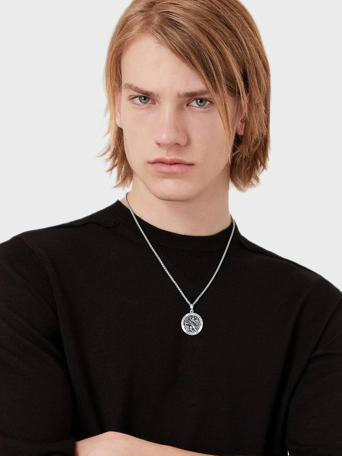 Sterling Silver St. Christopher Necklace – Unisex Christian Protection Pendant - Image 3