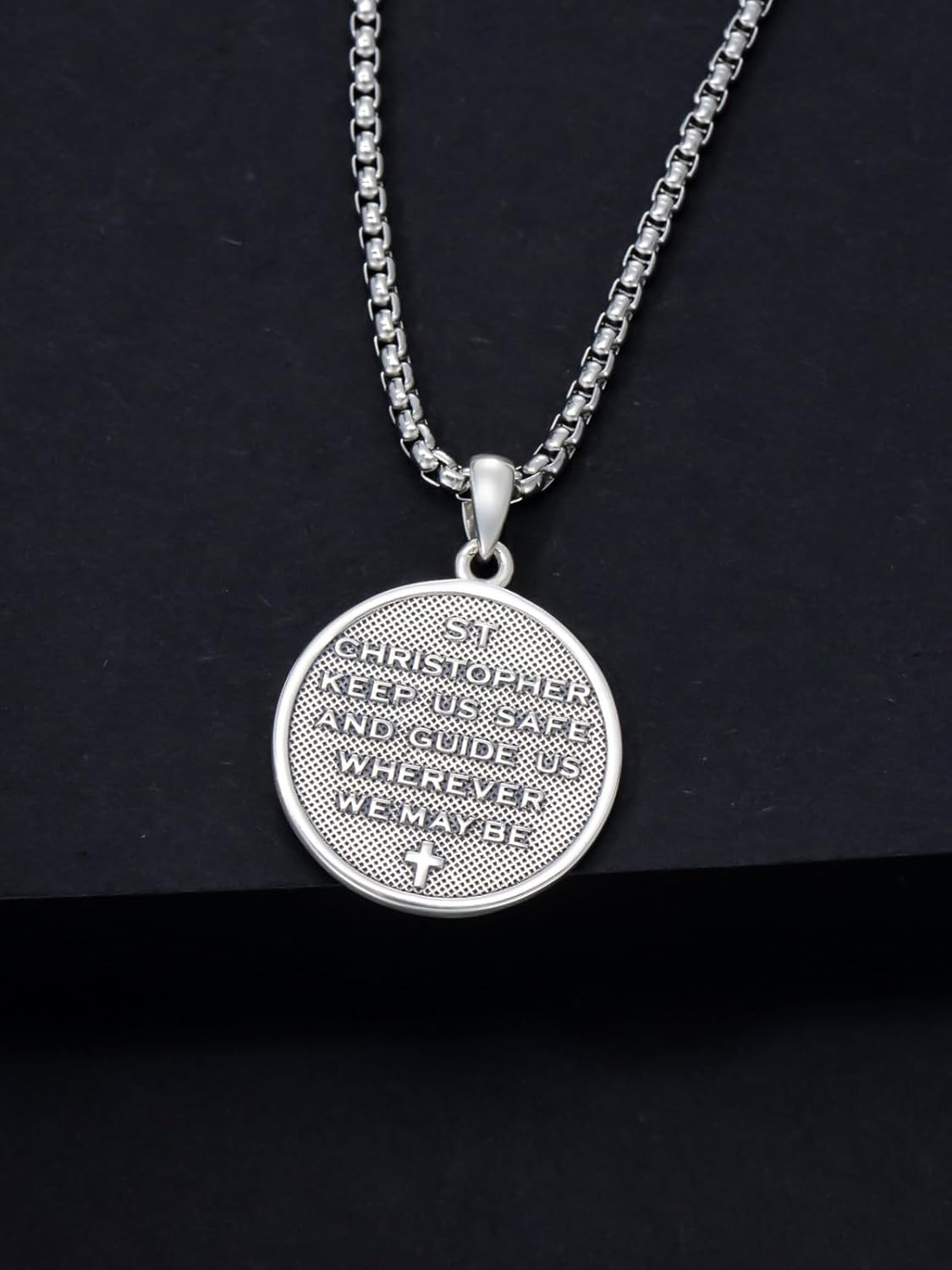 Sterling Silver St. Christopher Necklace – Unisex Christian Protection Pendant - Image 5