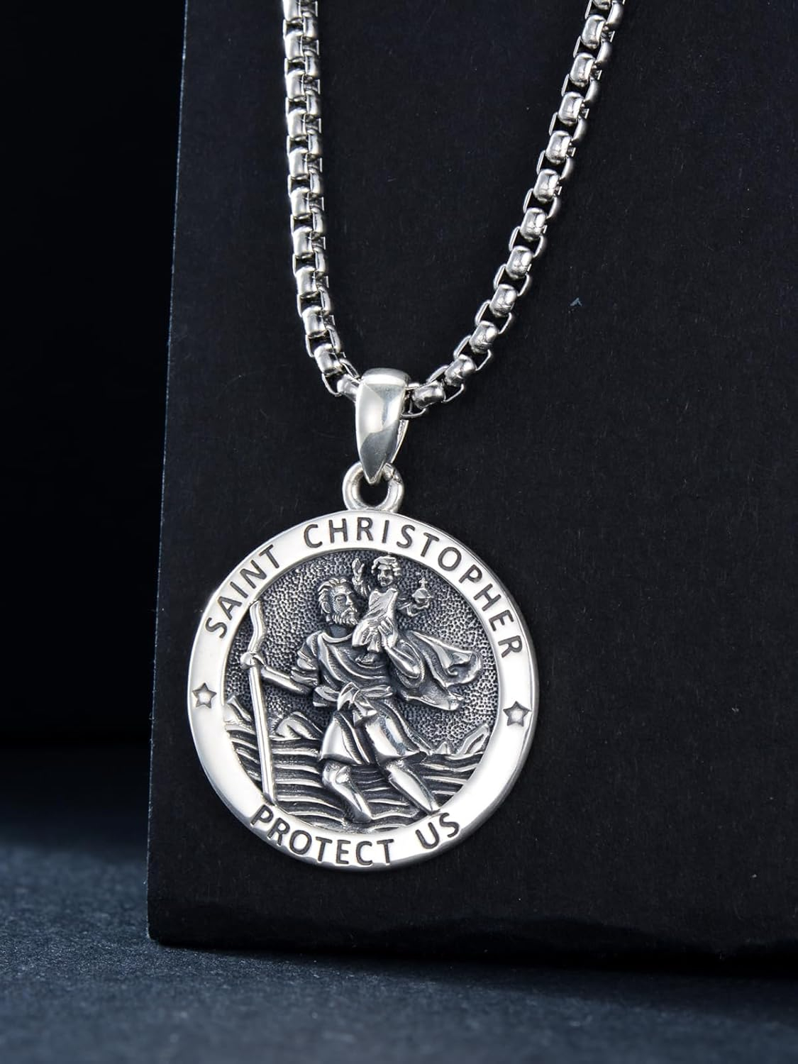 Sterling Silver St. Christopher Necklace – Unisex Christian Protection Pendant - Image 6