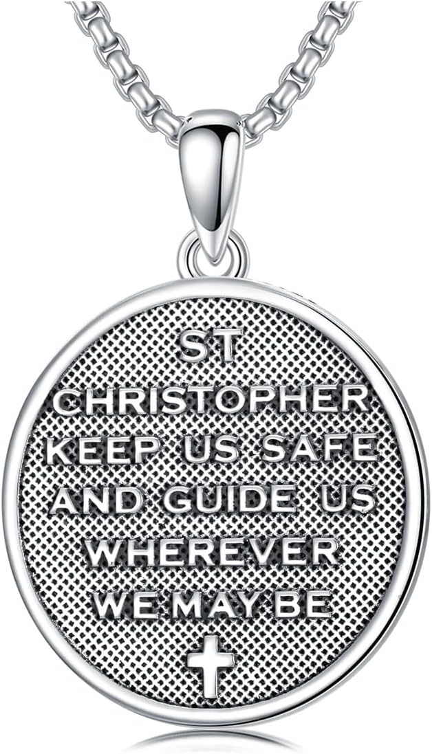 Sterling Silver St. Christopher Necklace – Unisex Christian Protection Pendant - Image 7