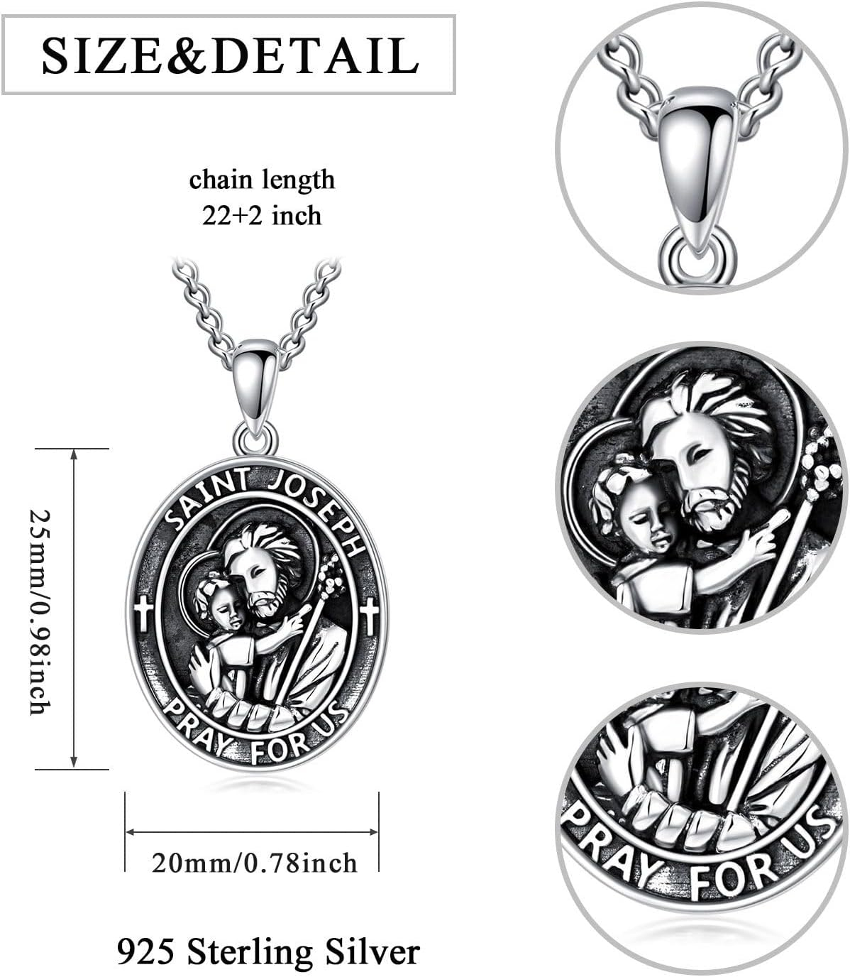 Sterling Silver St. Christopher Necklace – Unisex Christian Protection Pendant - Image 34