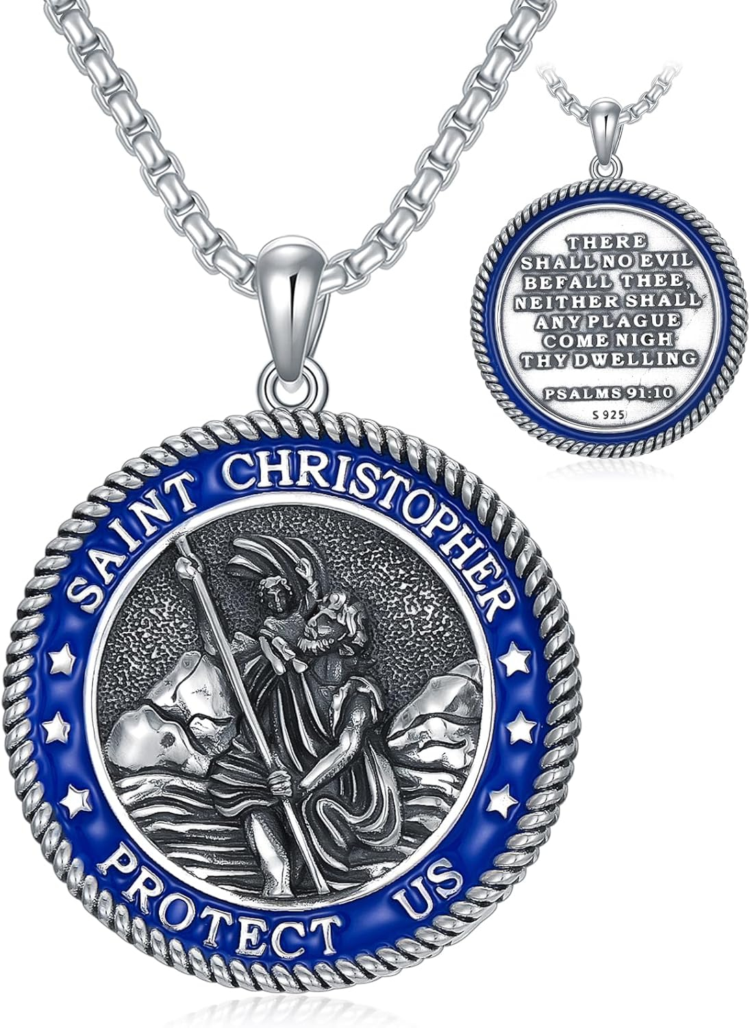 Sterling Silver St. Christopher Necklace – Unisex Christian Protection Pendant - Image 36