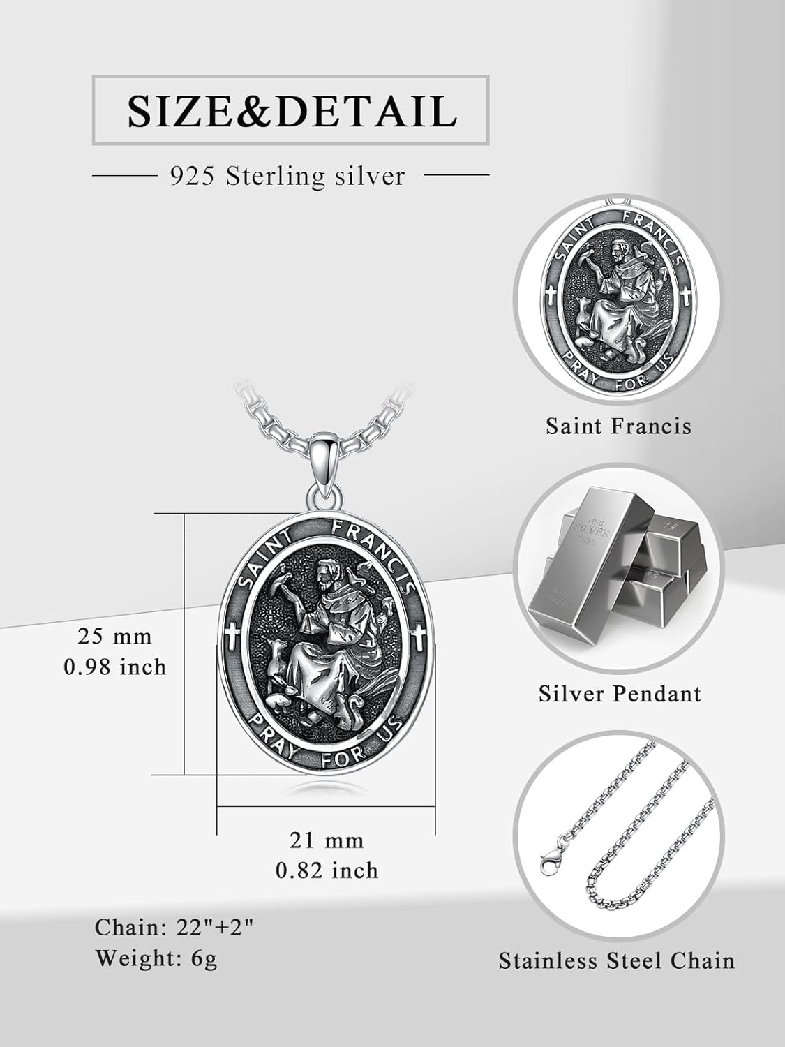 Sterling Silver St. Christopher Necklace – Unisex Christian Protection Pendant - Image 83