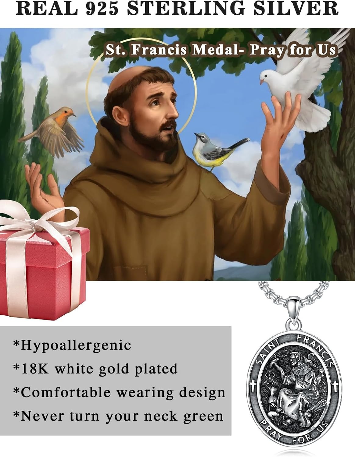 Sterling Silver St. Christopher Necklace – Unisex Christian Protection Pendant - Image 84