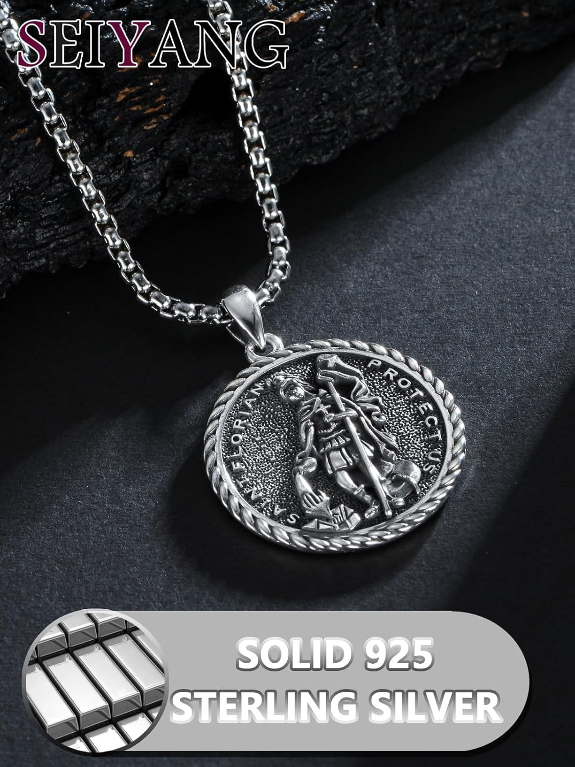 Sterling Silver St. Christopher Necklace – Unisex Christian Protection Pendant - Image 93