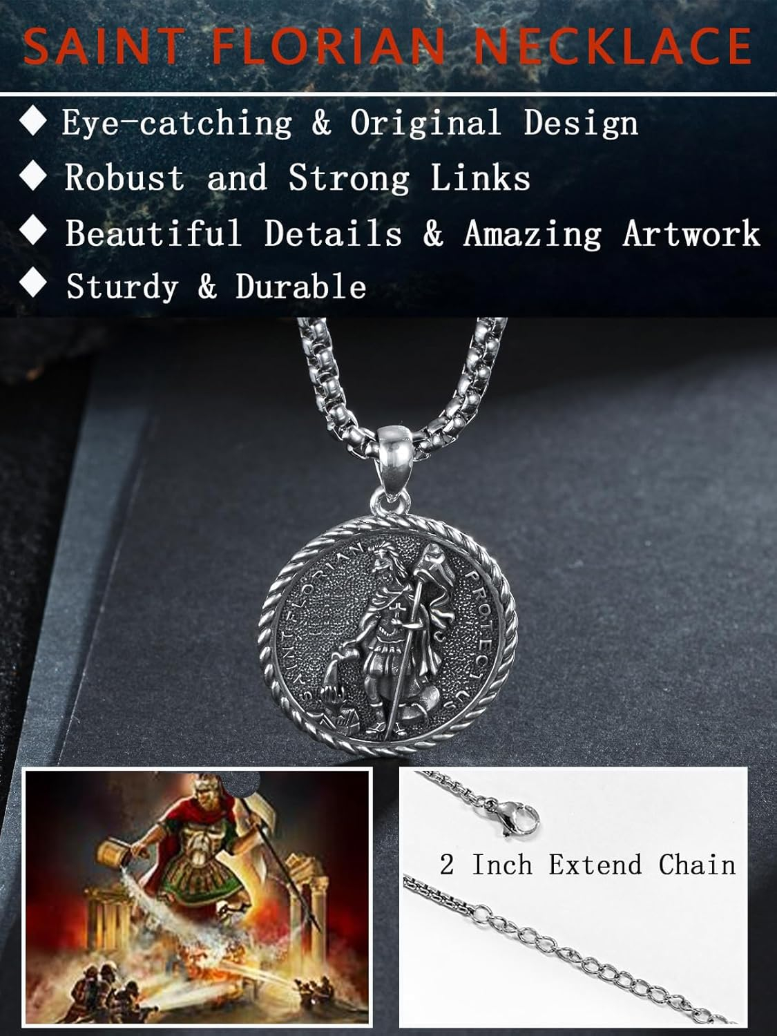 Sterling Silver St. Christopher Necklace – Unisex Christian Protection Pendant - Image 97