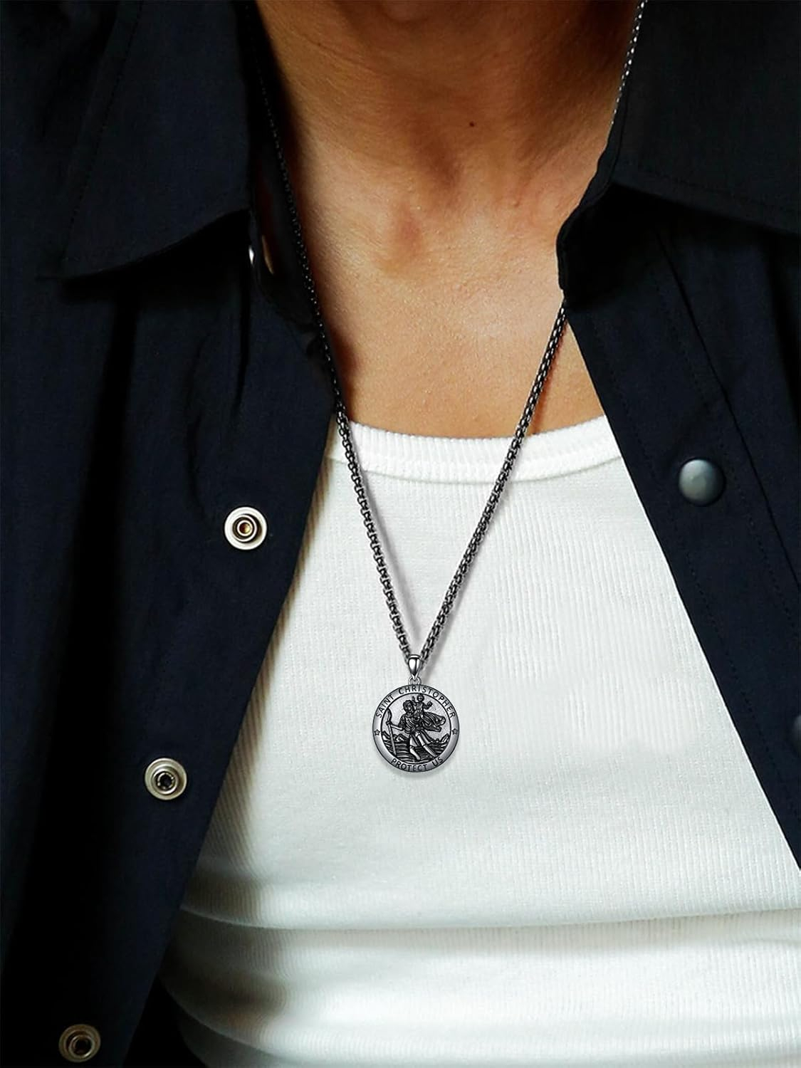 Sterling Silver St. Christopher Necklace – Unisex Christian Protection Pendant - Image 107