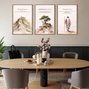3 Piece Corinthians 16:14 Wall Art – Christian Abstract Scripture Print for Home