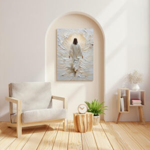 Reateforin Jesus Walking on Water Canvas Wall Art