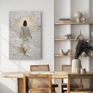 Reateforin Jesus Walking on Water Canvas Wall Art