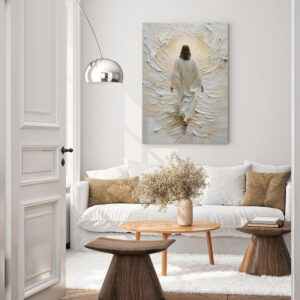 Reateforin Jesus Walking on Water Canvas Wall Art