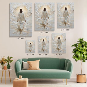 Reateforin Jesus Walking on Water Canvas Wall Art