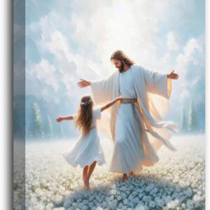 Reateforin Jesus Walking on Water Canvas Wall Art