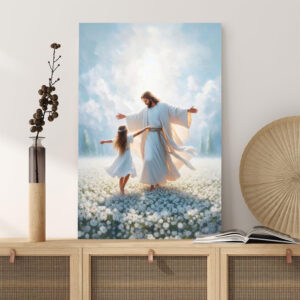 Reateforin Jesus Walking on Water Canvas Wall Art