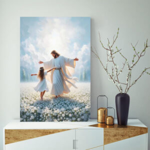 Reateforin Jesus Walking on Water Canvas Wall Art