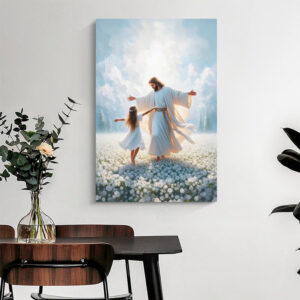 Reateforin Jesus Walking on Water Canvas Wall Art