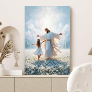 Reateforin Jesus Walking on Water Canvas Wall Art